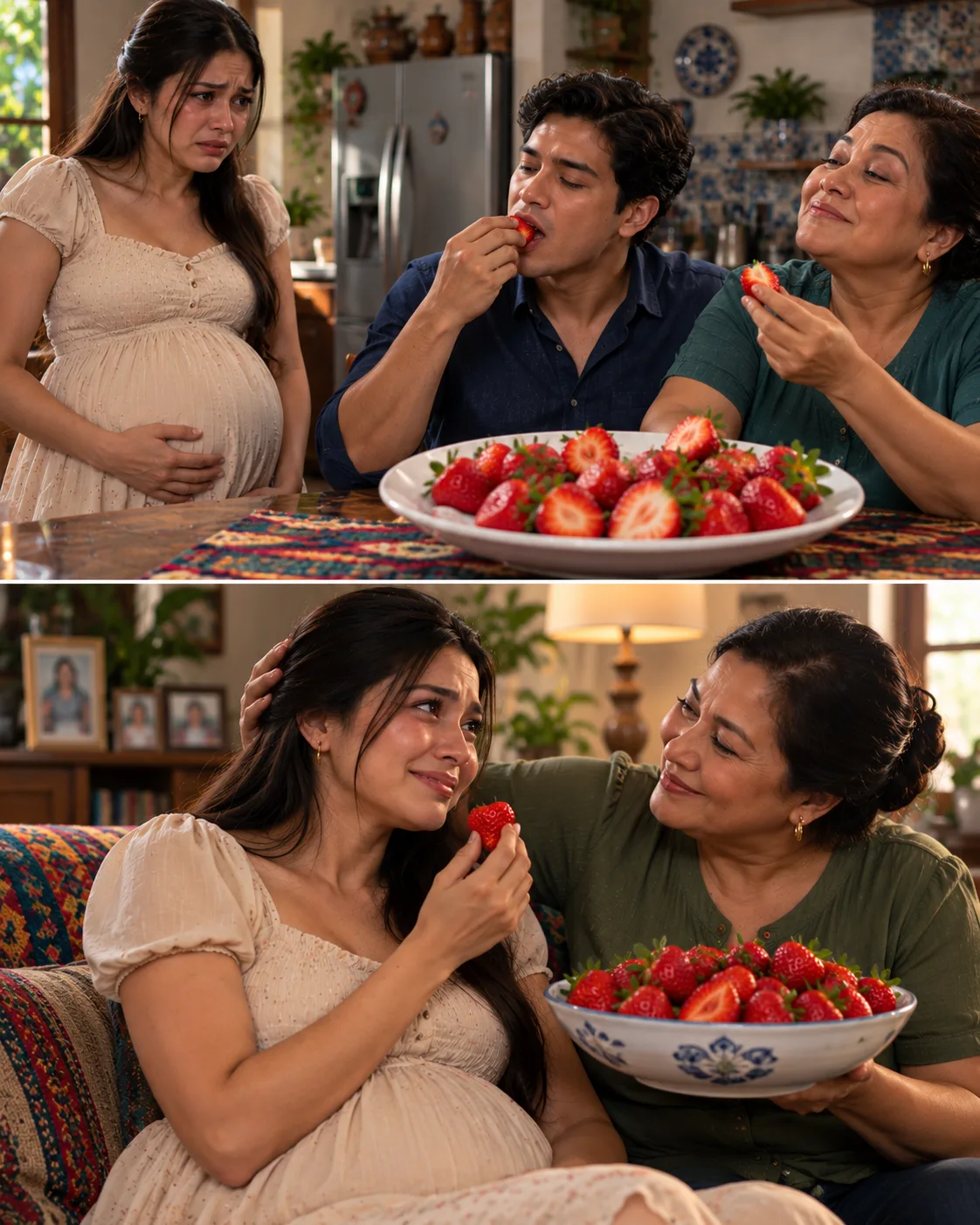 MI ESPOSO Y MI SUEGRA SE COMIERON LAS FRESAS QUE COMPRÉ POR MI EMBARAZO Y ME DEJARON SOLO LOS RESTOS. ESA NOCHE DESCUBRÍ QUE HABÍAN SACADO ₱480,000 DE NUESTRA CUENTA PARA QUITARME MI DEPARTAMENTO.