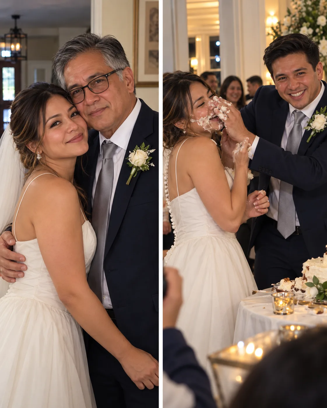 ISINUBSOB NG HUSBAND KO ANG MUKHA KO SA WEDDING CAKE HABANG NAKATUTOK SA AMIN ANG LAHAT NG CAMERA—ALAM NIYANG HINDI AKO GAGAWA NG EKSENA. ANG HINDI NIYA NAISIP? NASA WALONG TALAMPAKAN LANG ANG DAD KO AT NAKITA NIYA LAHAT.