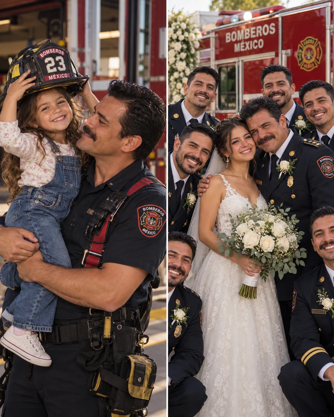 ONCE BOMBEROS ENTRARON A LA BODA DE MI HIJO Y LA NOVIA ROMPIÓ EN LLANTO — HASTA QUE SU MADRE ME SUSURRÓ: «CUMPLIÓ LA PROMESA QUE LE HIZO A MI DIFUNTO ESPOSO».