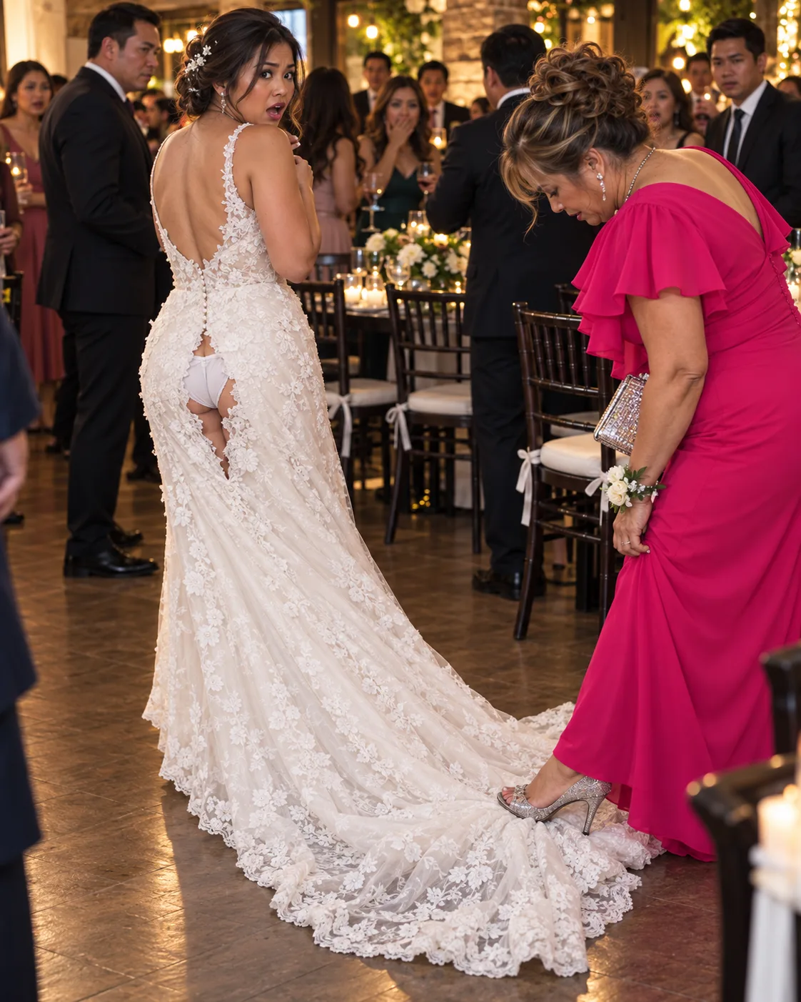MI SUEGRA PISÓ MI VESTIDO DE NOVIA Y LO ROMPIÓ FRENTE A TODOS — PERO UNA FOTO HIZO QUE MI ESPOSO DESCUBRIERA LA VERDAD