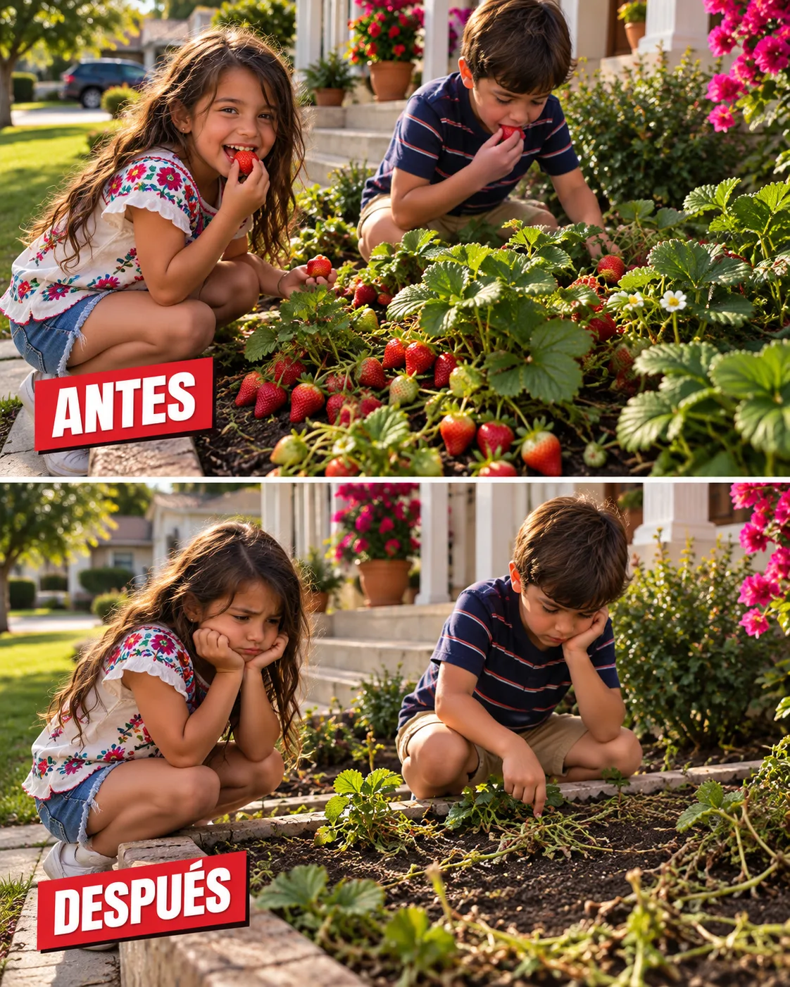 MI VECINO MANDÓ A SUS HIJOS A RECOGER MIS FRESAS Y ME DIJO QUE «COMPARTIERA» — A LA MAÑANA SIGUIENTE ENCONTRÓ ALGO JUNTO A MI HUERTO QUE LO DEJÓ ATERRADO