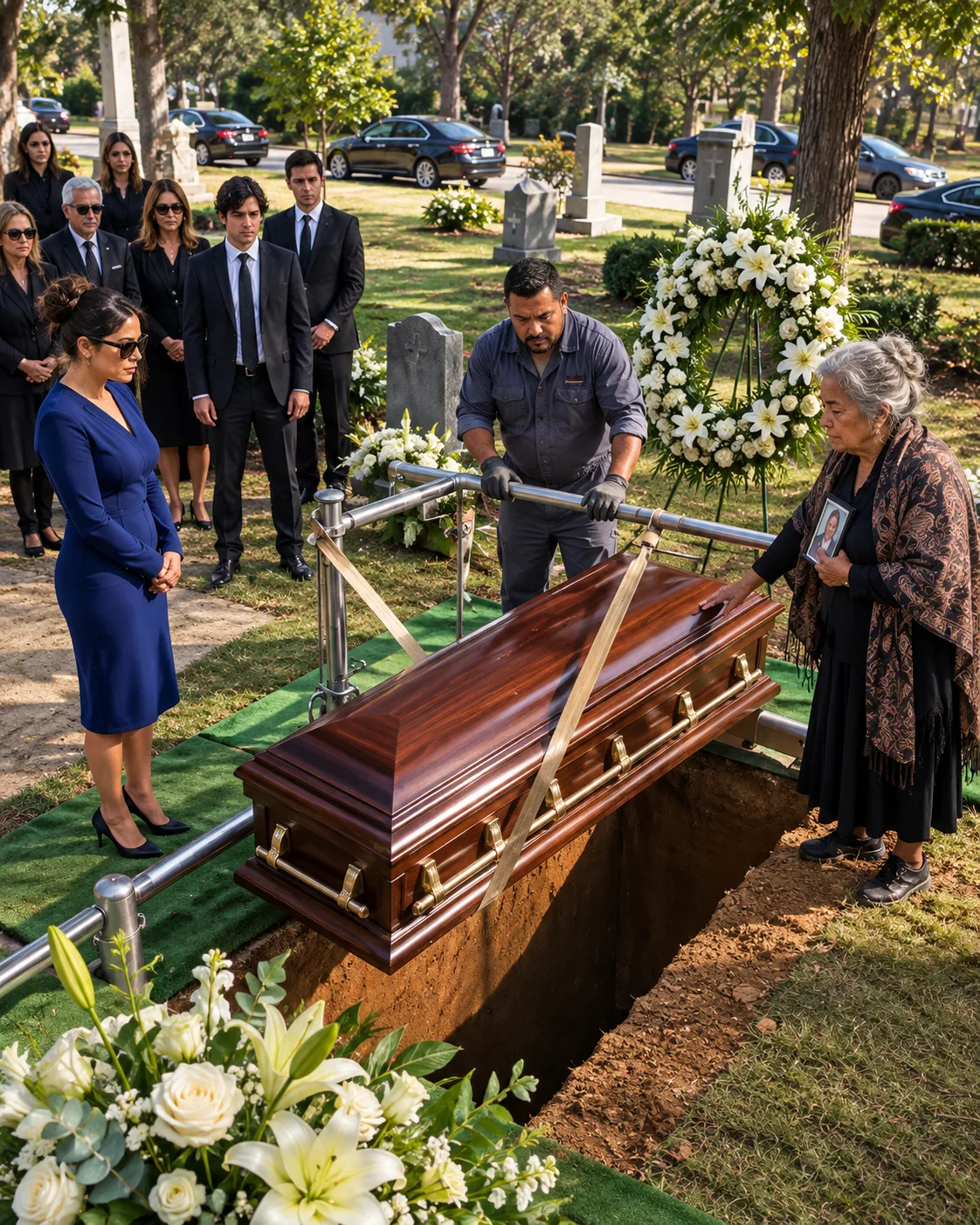 LLEGÓ TARDE AL FUNERAL DE SU ÚNICO HIJO Y DETUVO EL ENTIERRO — CUANDO EXIGIÓ ABRIR EL ATAÚD, DESCUBRIÓ QUE EL MUERTO NO ERA ÉL