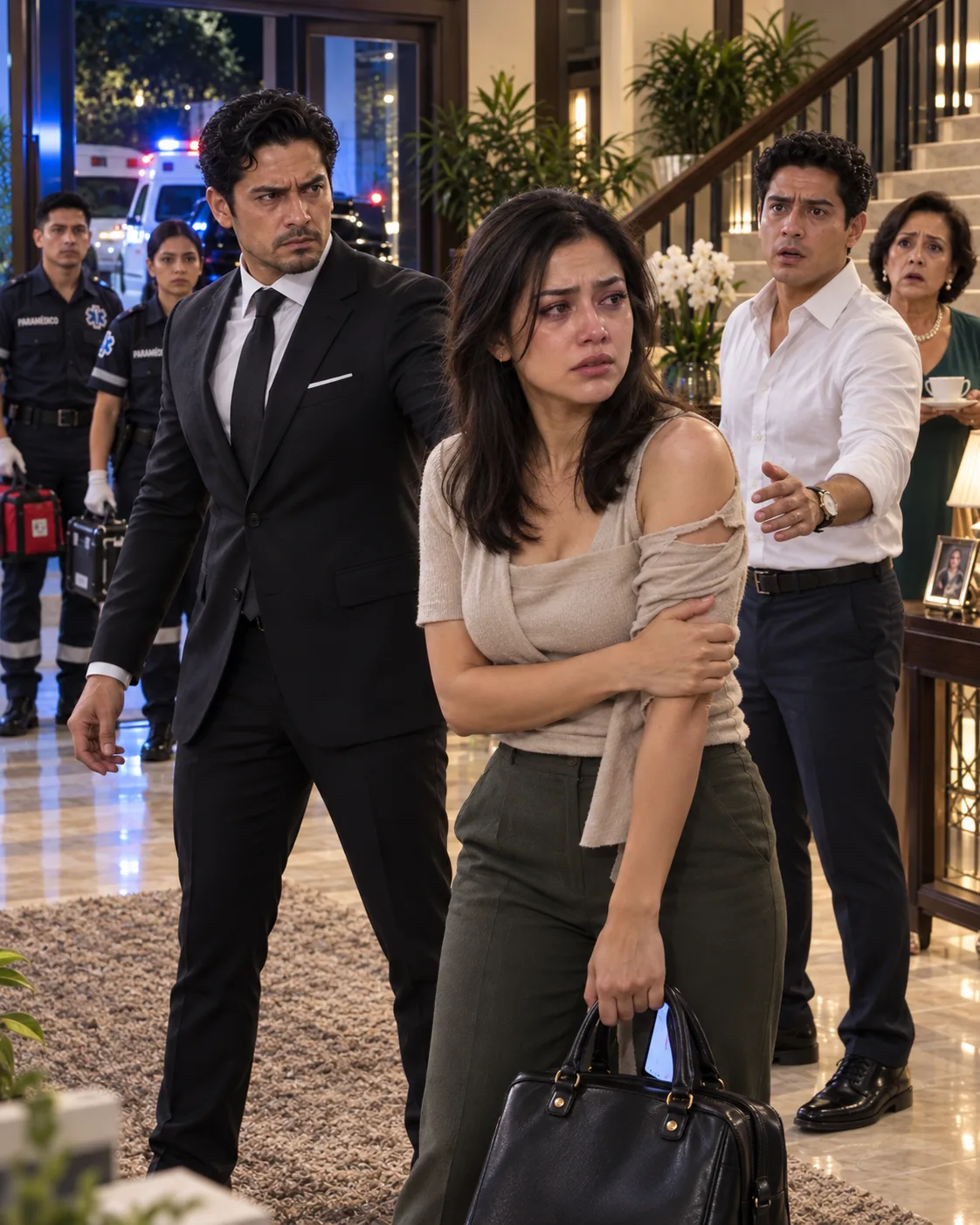 MI ESPOSO ME EMPUJÓ POR ONCE ESCALONES PARA DEFENDER A SU PRIMER AMOR. DESPUÉS ME TRANSFIRIÓ ₱300,000 PARA QUE GUARDARA SILENCIO… PERO CUANDO MI HERMANO, UN PODEROSO CEO, LLEGÓ A BUSCARME, TODA SU FAMILIA SE QUEDÓ HELADA.
