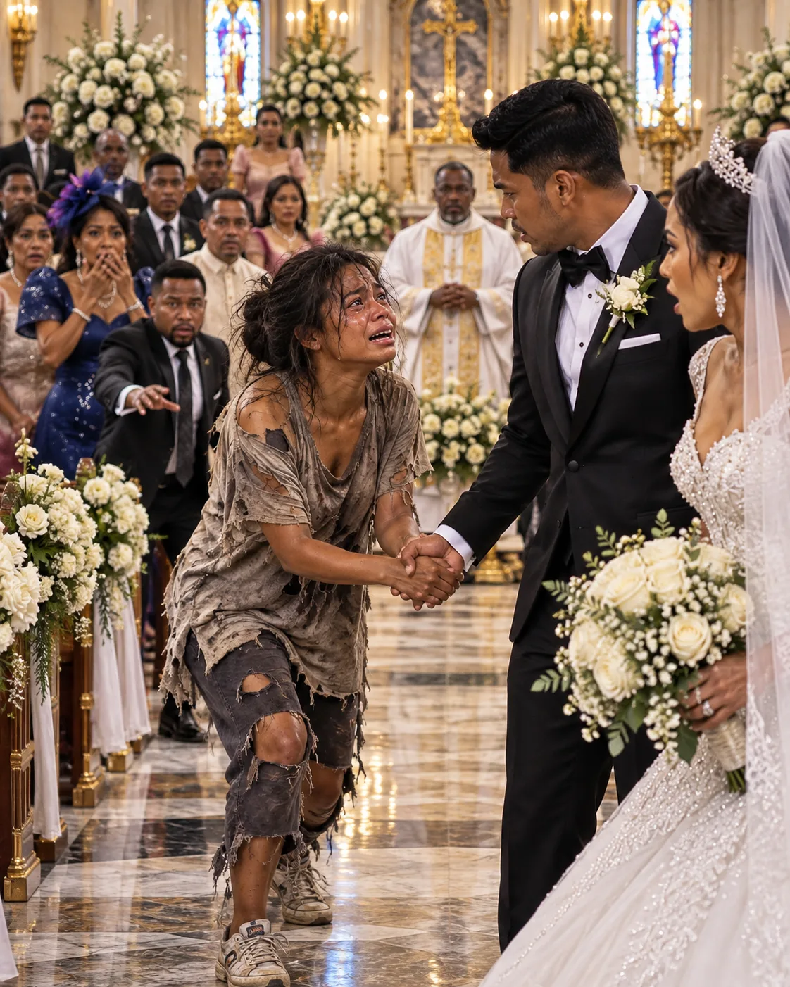 ISANG MARUMING BATANG LANSANGAN ANG SUMUGOD SA KASAL NG MILYONARYO—LIMANG SALITA NIYA ANG NAGPATIGIL SA SEREMONYA
