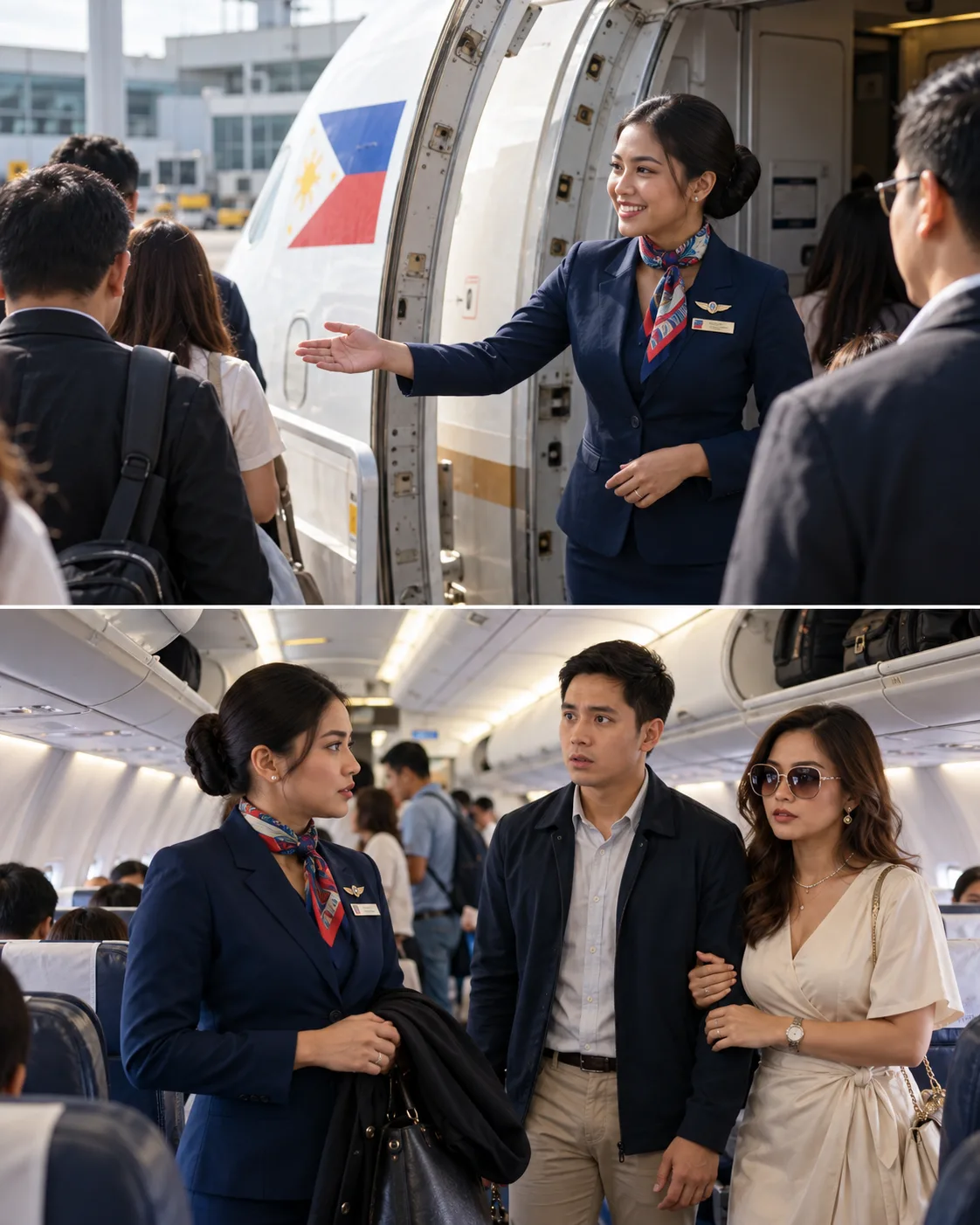 SUMAKAY ANG ASAWA KO SA EROPLANO PAPUNTANG CANCUN KASAMA ANG KABIT NIYA! PERO HINDI NIYA INAASAHANG AKO MISMO ANG FLIGHT ATTENDANT NA BABATI SA KANILA SA PINTO. AT NANG IPAHAWAK SA AKIN NG BABAE ANG MAMAHALIN NIYANG BAG, HINDI NIYA ALAM NA ASAWA AKO NG LALAKING KASAMA NIYA!