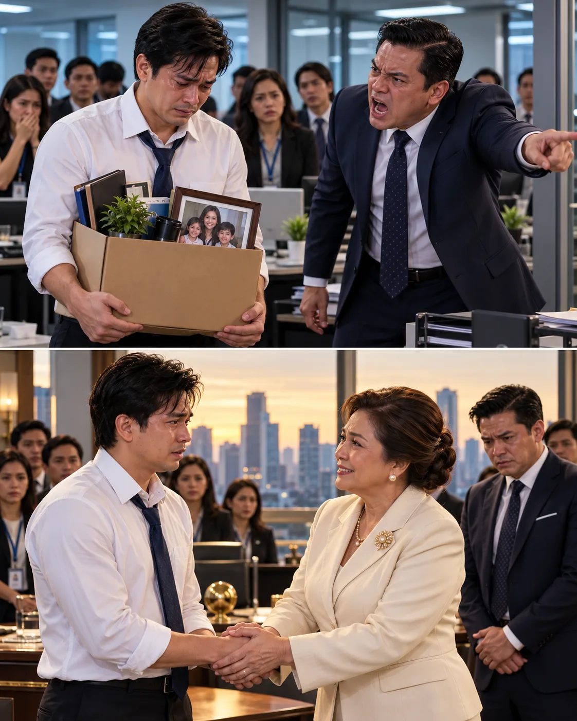 HUMINTO AKO PARA ILIGTAS ANG ISANG BABAENG NAG-AAGAW-BUHAY SA KALSADA, PERO SINIBAK AKO NG BOSS KO DAHIL NA-LATE AKO—KINABUKASAN, ANG BABAENG INILIGTAS KO ANG NAKAUPO SA UPUAN NIYA!