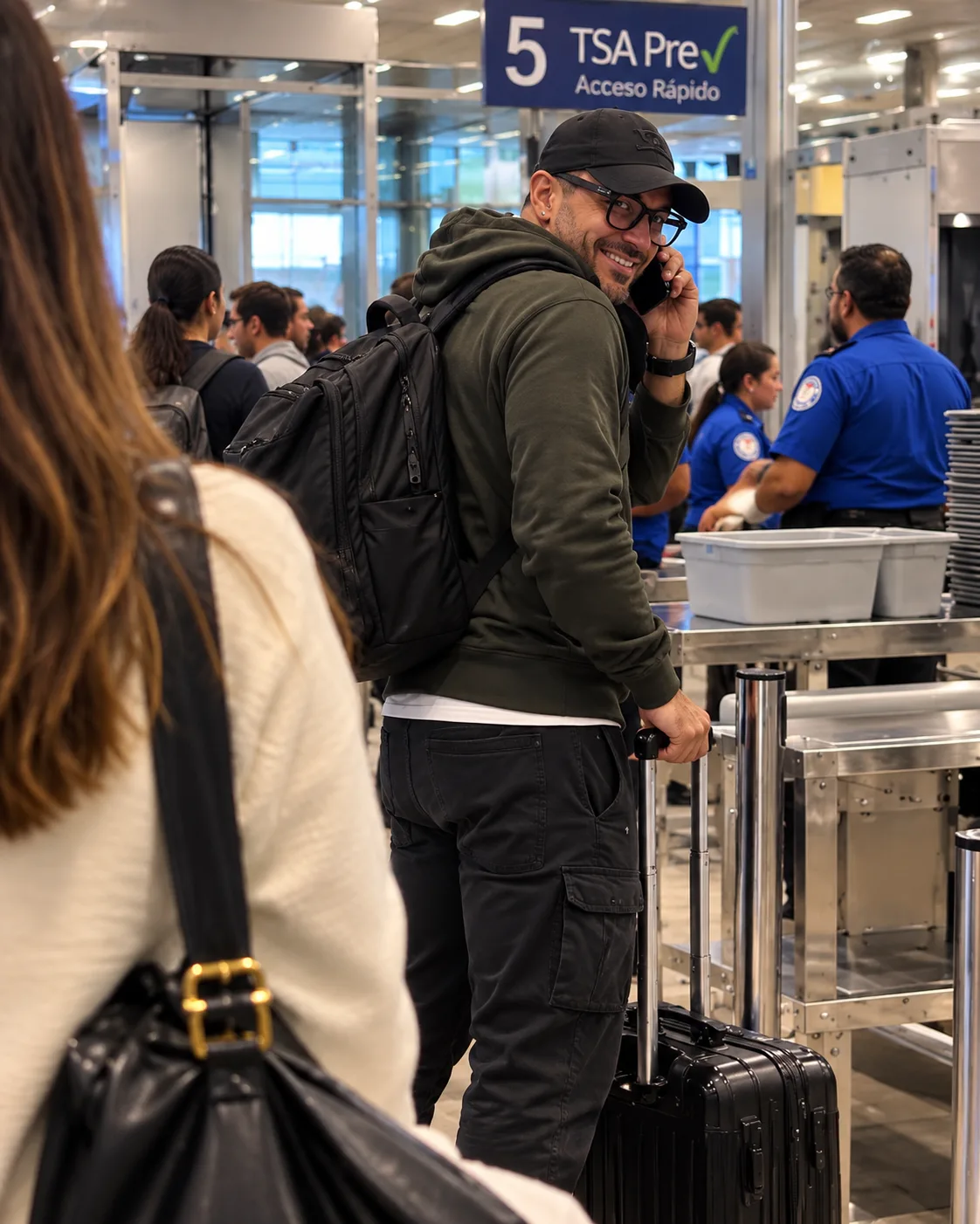 UN HOMBRE SE COLÓ DELANTE DE MÍ EN SEGURIDAD DEL AEROPUERTO Y PRESUMIÓ POR TELÉFONO QUE HABÍA ENGAÑADO A «UNA MUJER TONTA QUE NO HABLABA INGLÉS» — NO SABÍA QUE ENTENDÍ CADA PALABRA NI QUE VOLÁBAMOS EN EL MISMO AVIÓN