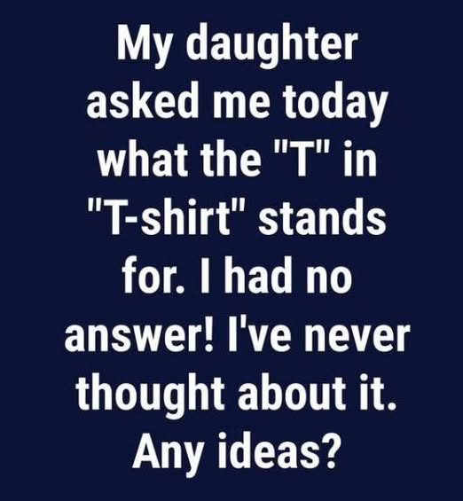 What does the letter "T" in "T-shirt" stand for?