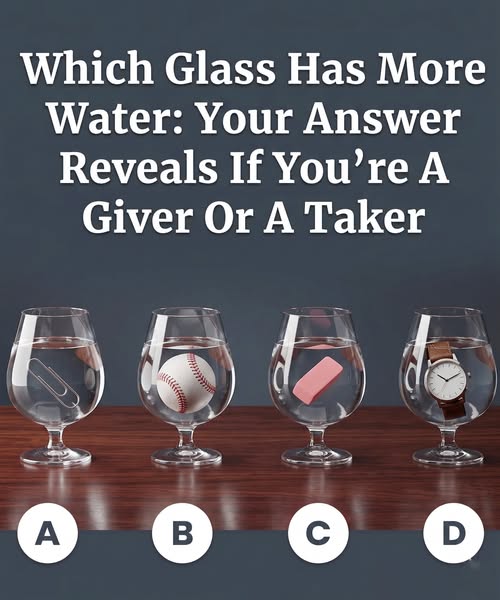Which Glass Has More Water: Your Answer Reveals If You're A Giver Or A Taker