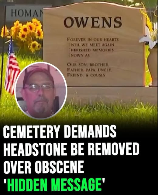Cemetery is demanding headstone be removed over obscene ‘hidden message’