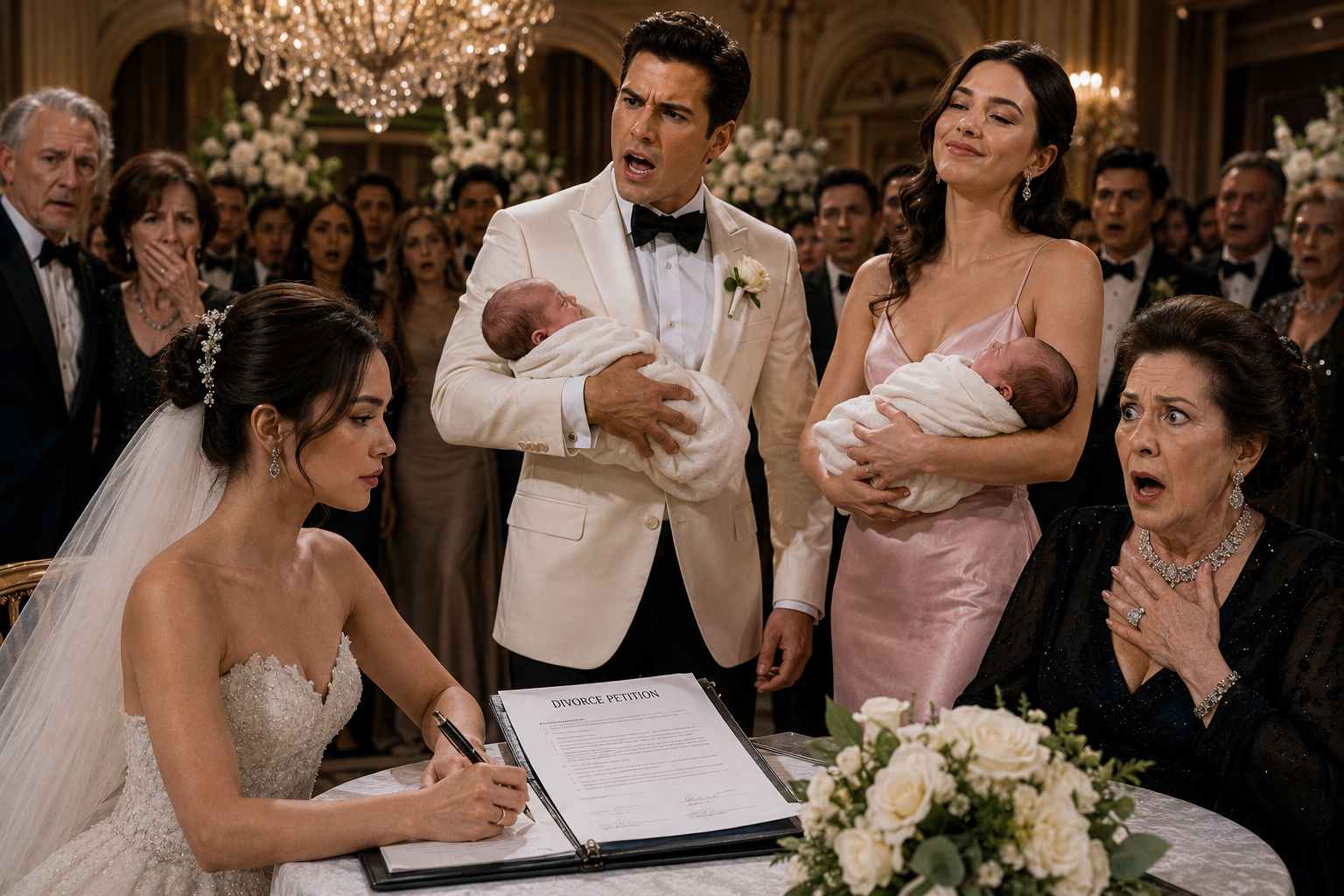 My husband walked into our wedding reception carrying another woman’s newborn twins. The other woman was my adopted stepsister.013