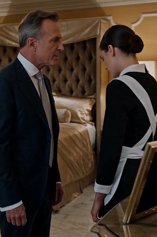 The rich man got angry at his own daughter, not knowing that she was his daughter, and the girl revealed who she was at the very moment when the rich man’s wife, who was the author of the girl’s disappearance before she fell, entered