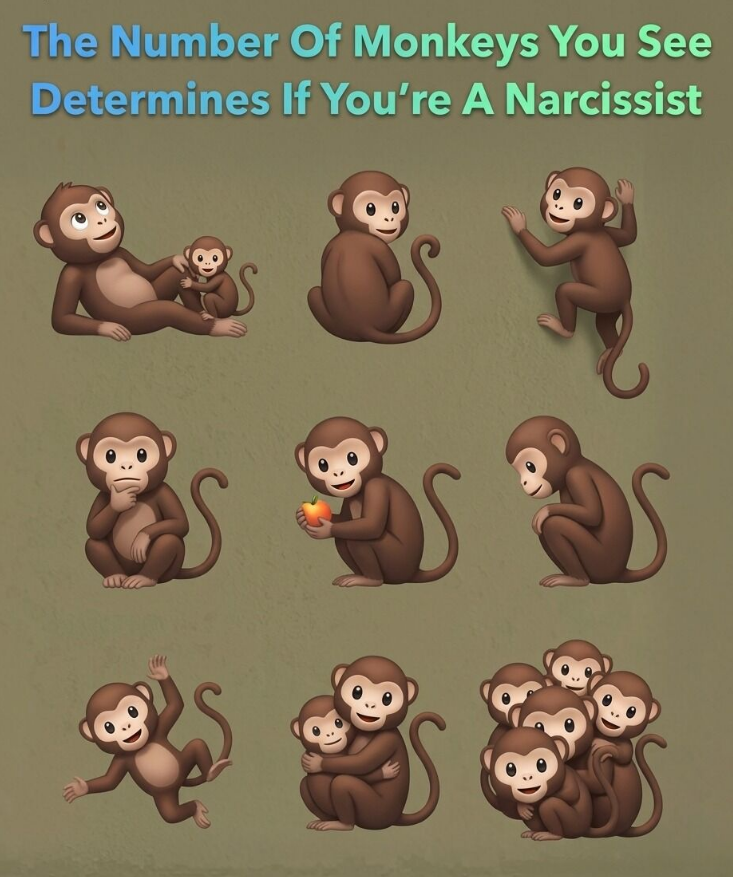 The Number Of Monkeys You See Determines If You're A Narcissist... See more