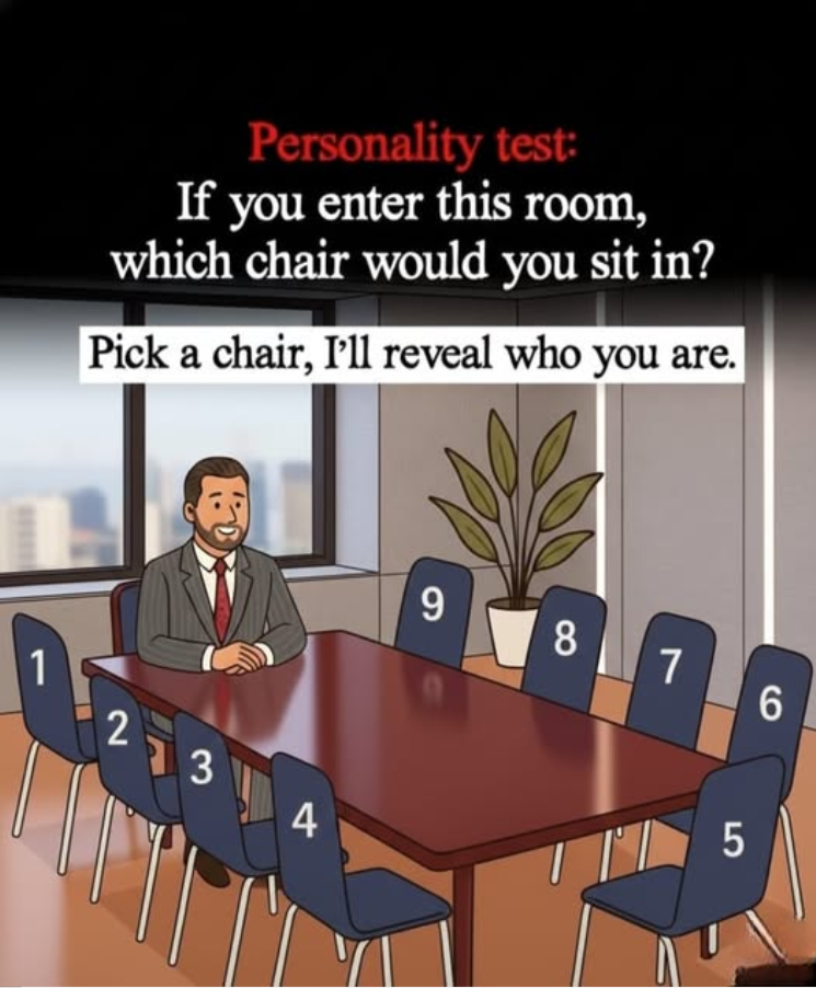If you enter this room, which chair would you sit in?