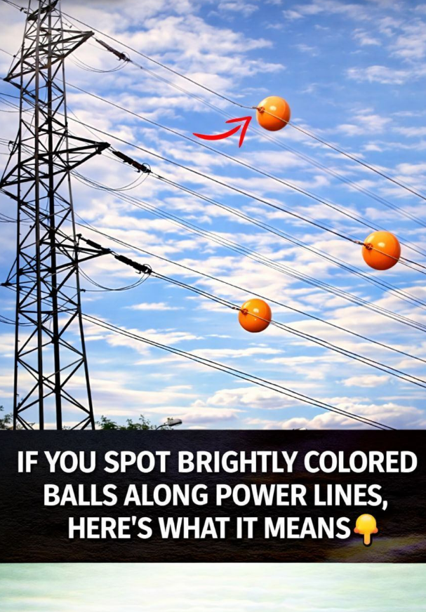 Those colorful balls on power lines have a hidden purpose
