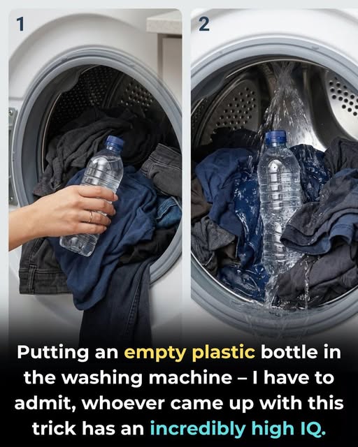Put an empty plastic bottle in the washing machine...