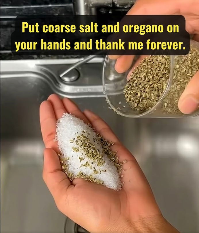 Put coarse salt and oregano on your hands and thank me forever.