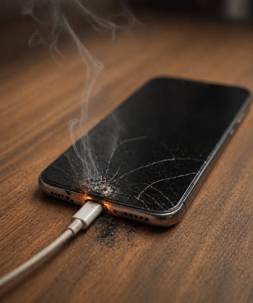 Wa:rning never put the charger like this po...
