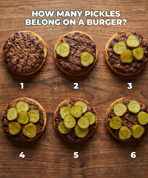 HOW MANY PICKLES BELONG ON A BURGER?
