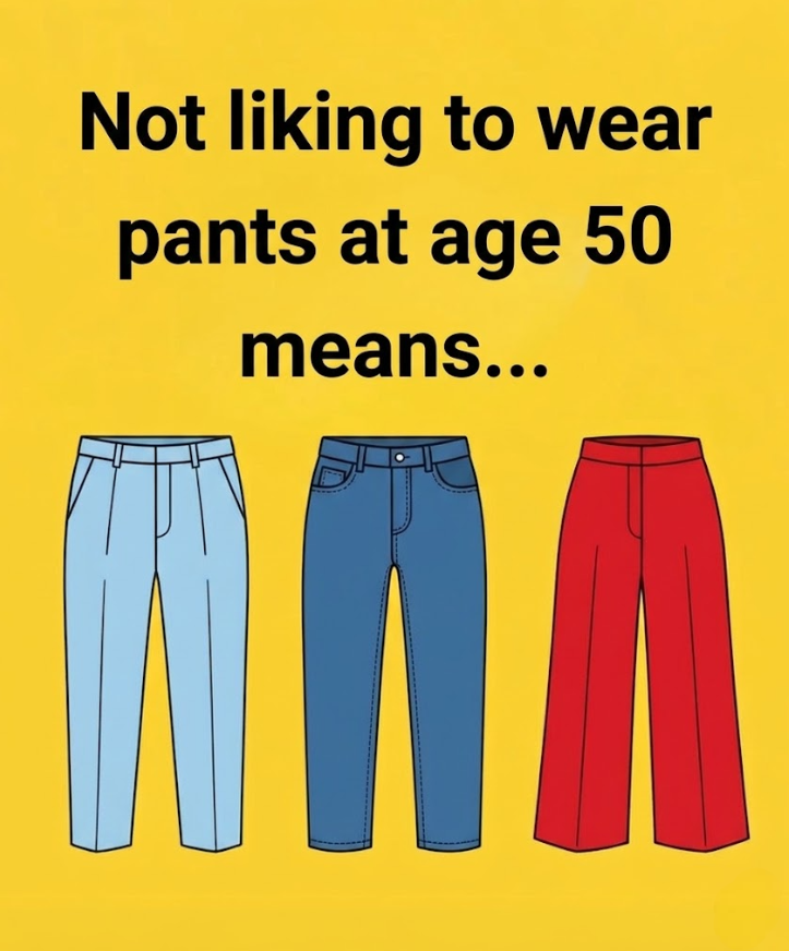 Not liking to wear pants at age 50 means...