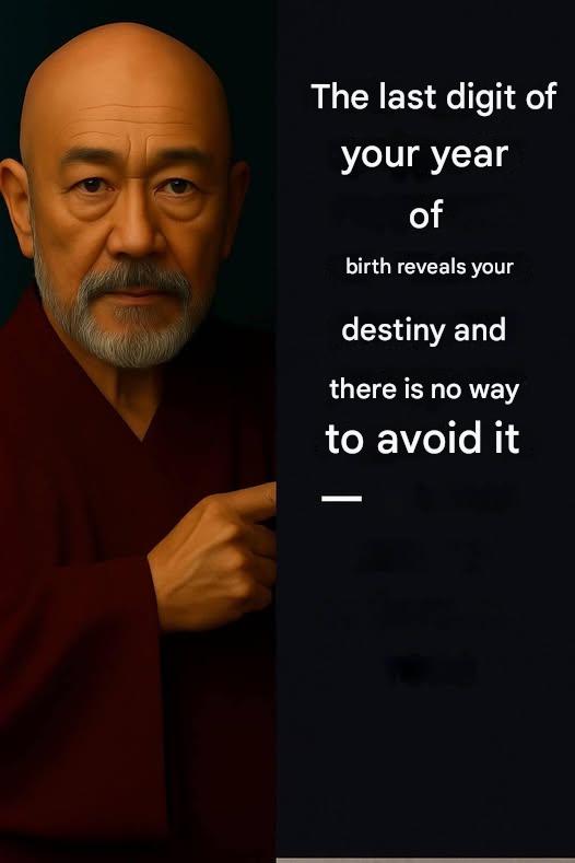 The last digit of your year of birth reveals your destiny and there is no way to avoid it