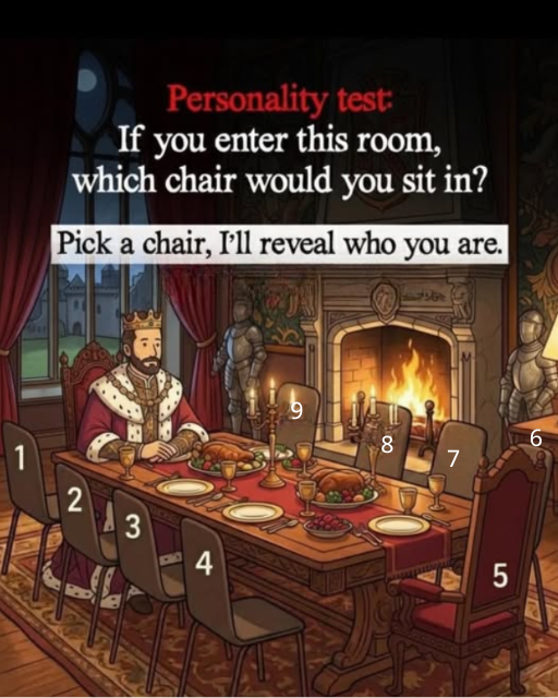 If you enter this room, which chair would you sit in?