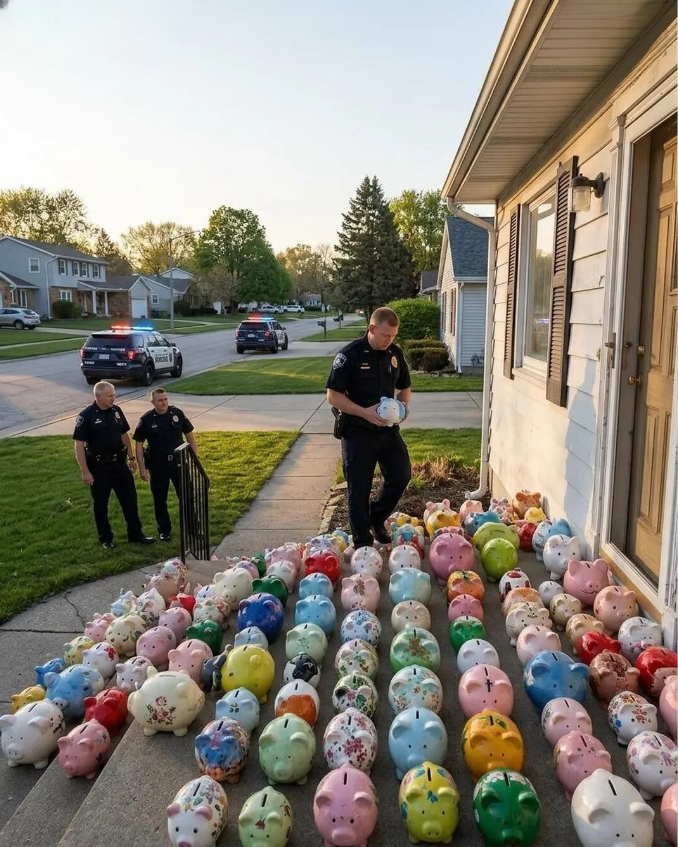 Because what scattered across the ground made the officers step back and had absolutely nothing to do with money.