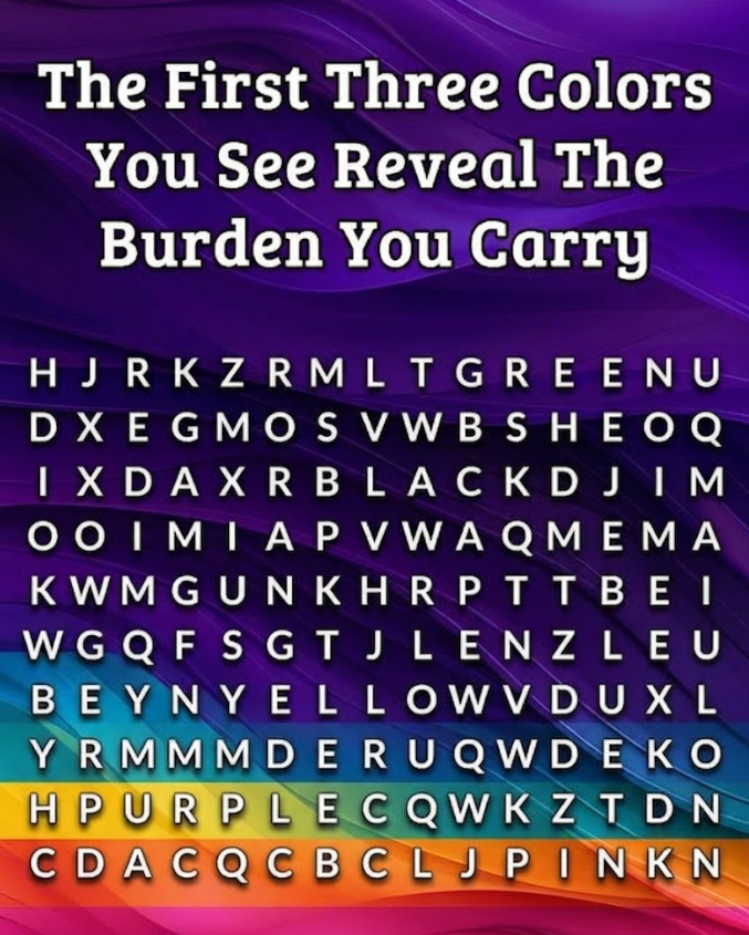 The First Three Colors You See Reveal The Burden You Carry ...