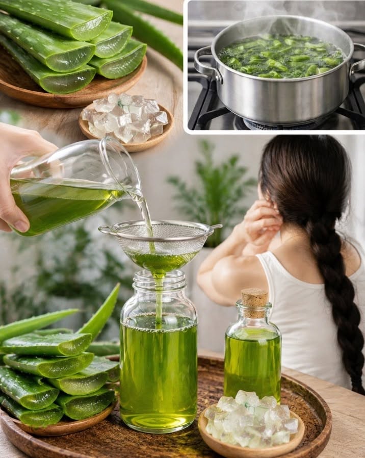 How to Make Aloe Vera Oil to Support Healthier, Stronger-Looking Hair Naturally...
