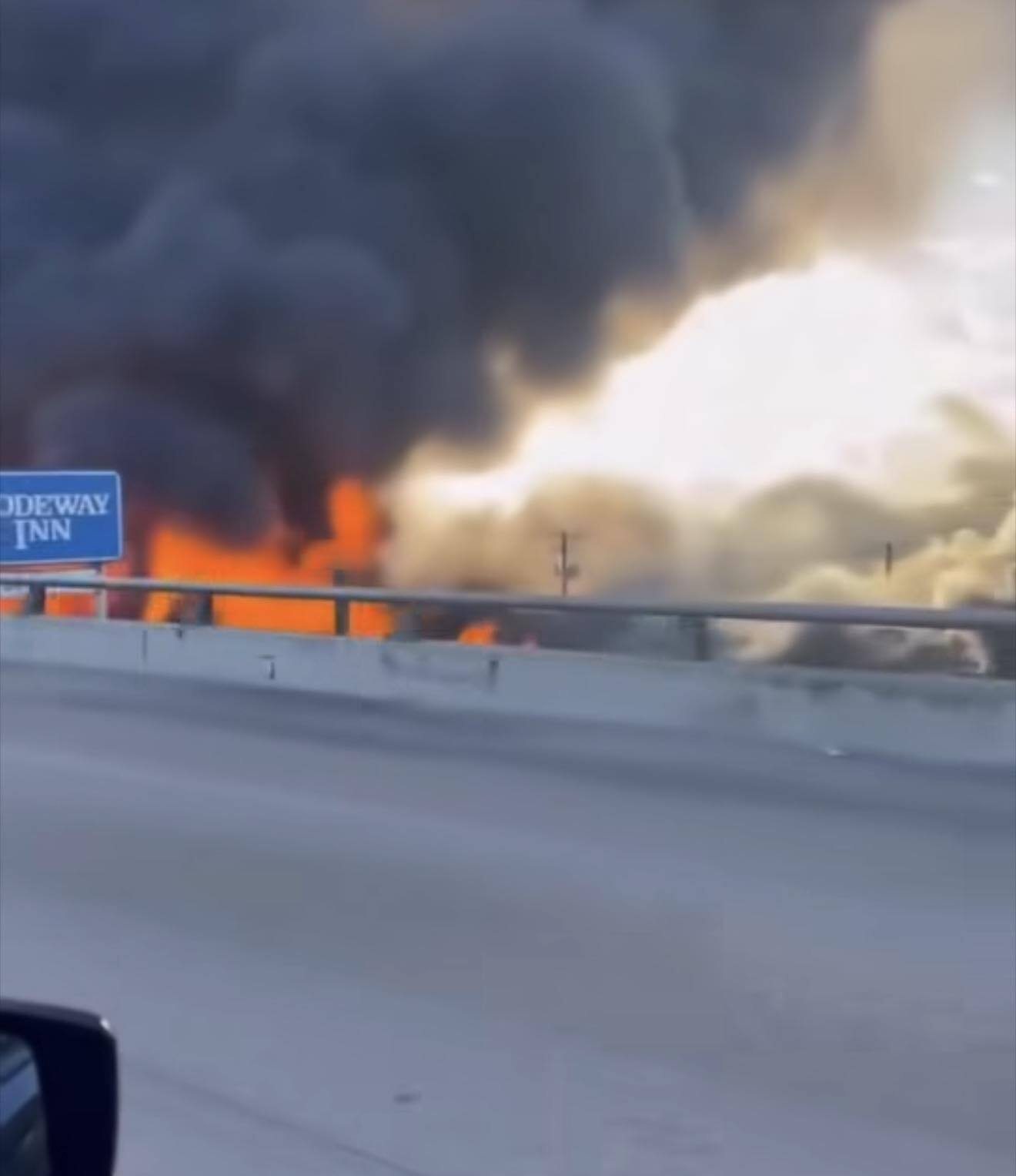 Just minutes ago, a tremendous fire broke out— Several Structures Engulfed