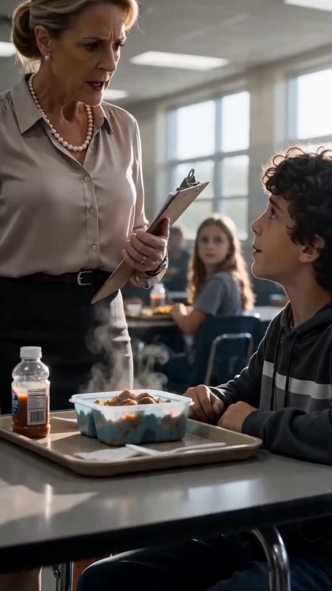 THE CAFETERIA WENT SILENT WHEN SHE DUMPED HIS LUNCH IN THE TRASH… THEN CAPTAIN VANCE SAW EVERYTHING
