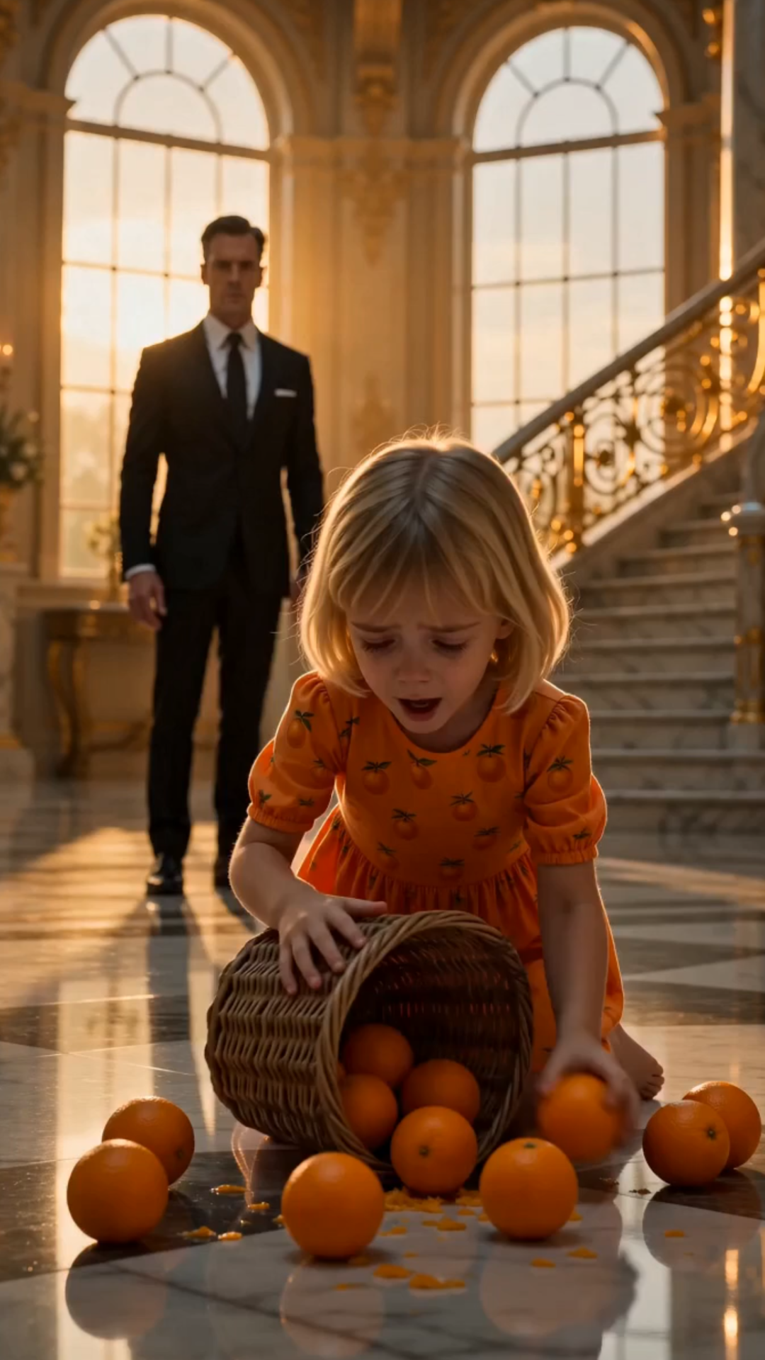 A POOR GIRL SOLD ORANGES AT A BILLIONAIRE’S GATE… THEN HE SAW HIS LOST LOVE’S FACE IN HER EYES