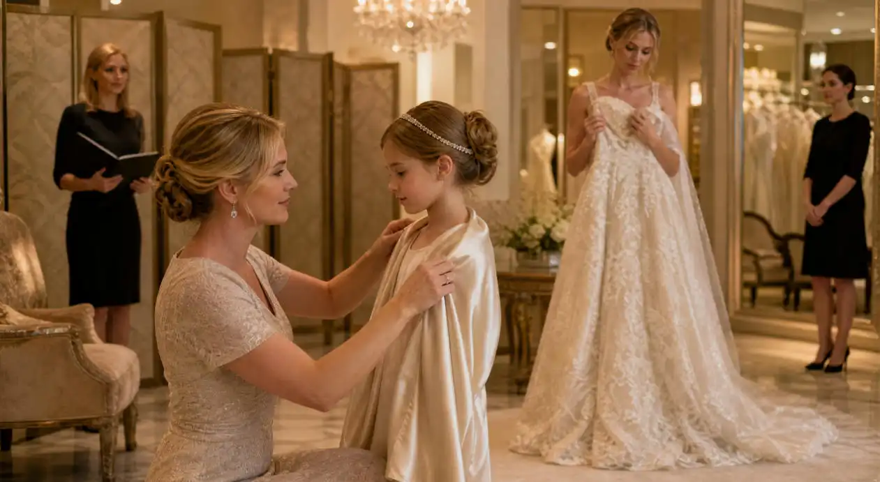 The Bride Cut Her 6-Year-Old Flower Girl’s Dress in Front of Everyone—She Had NO IDEA Who the Girl’s Mother Really Was 😳