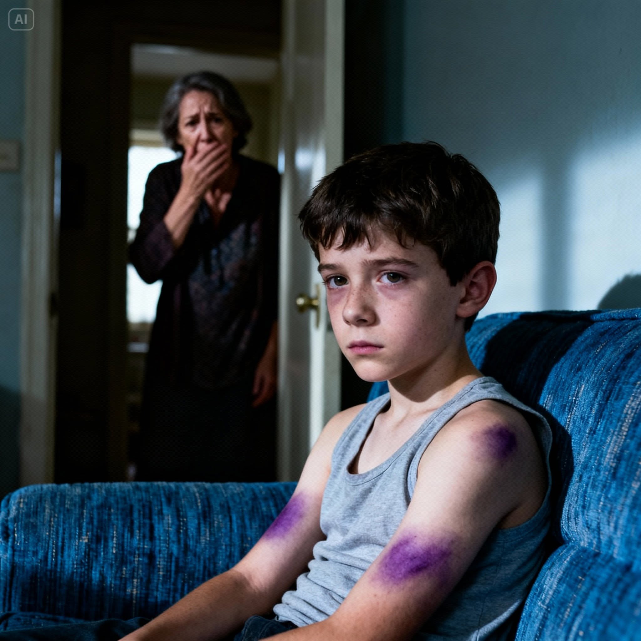 I arrived home late and froze. My seven-year-old son, Johnny, was covered in bruises from head to toe. I rushed him to the ER, and when he whispered what happened to the doctor, I grabbed my phone and dialed 911...