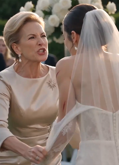 “His mother ripped the bride’s dress… then the hidden scar exposed everything.”