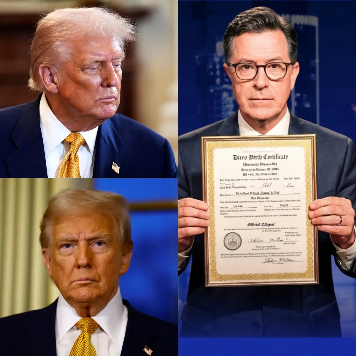 Stephen Colbert Reveals Fred Trump's Birth Certificate Live, Surprising Audience