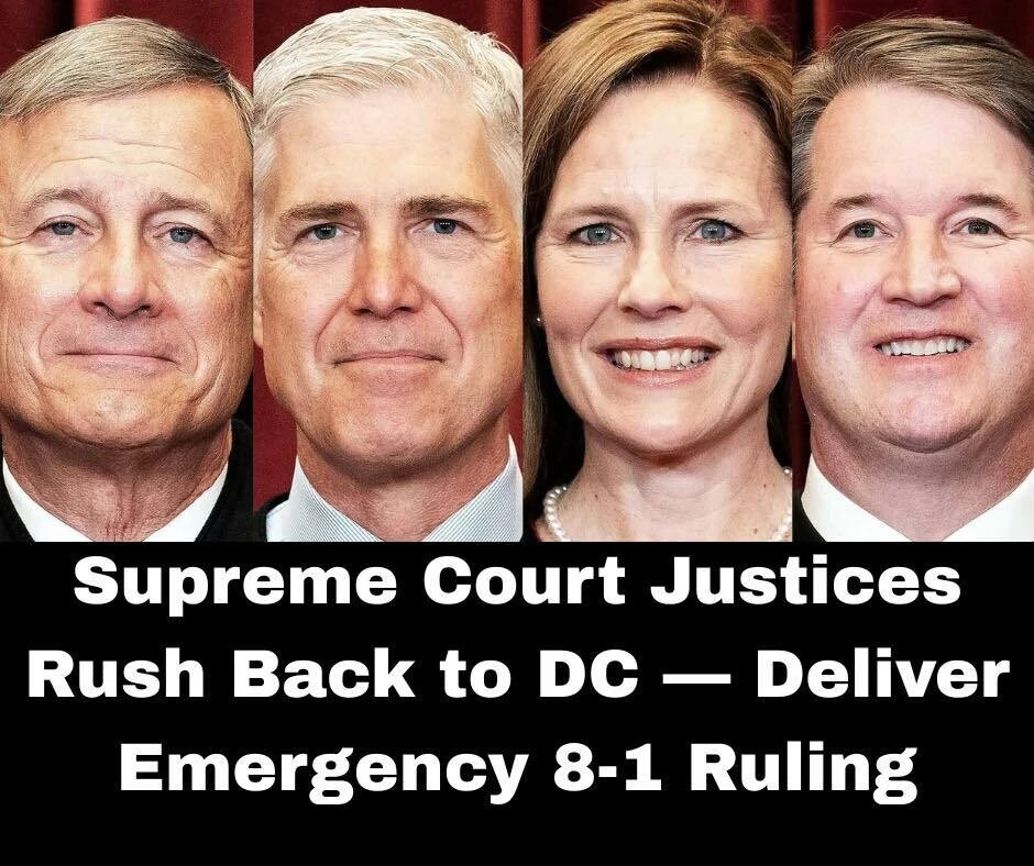 Supreme Court justices rush back to D.C. — Emergency 8–1 ruling shocks nation! Details in comment!