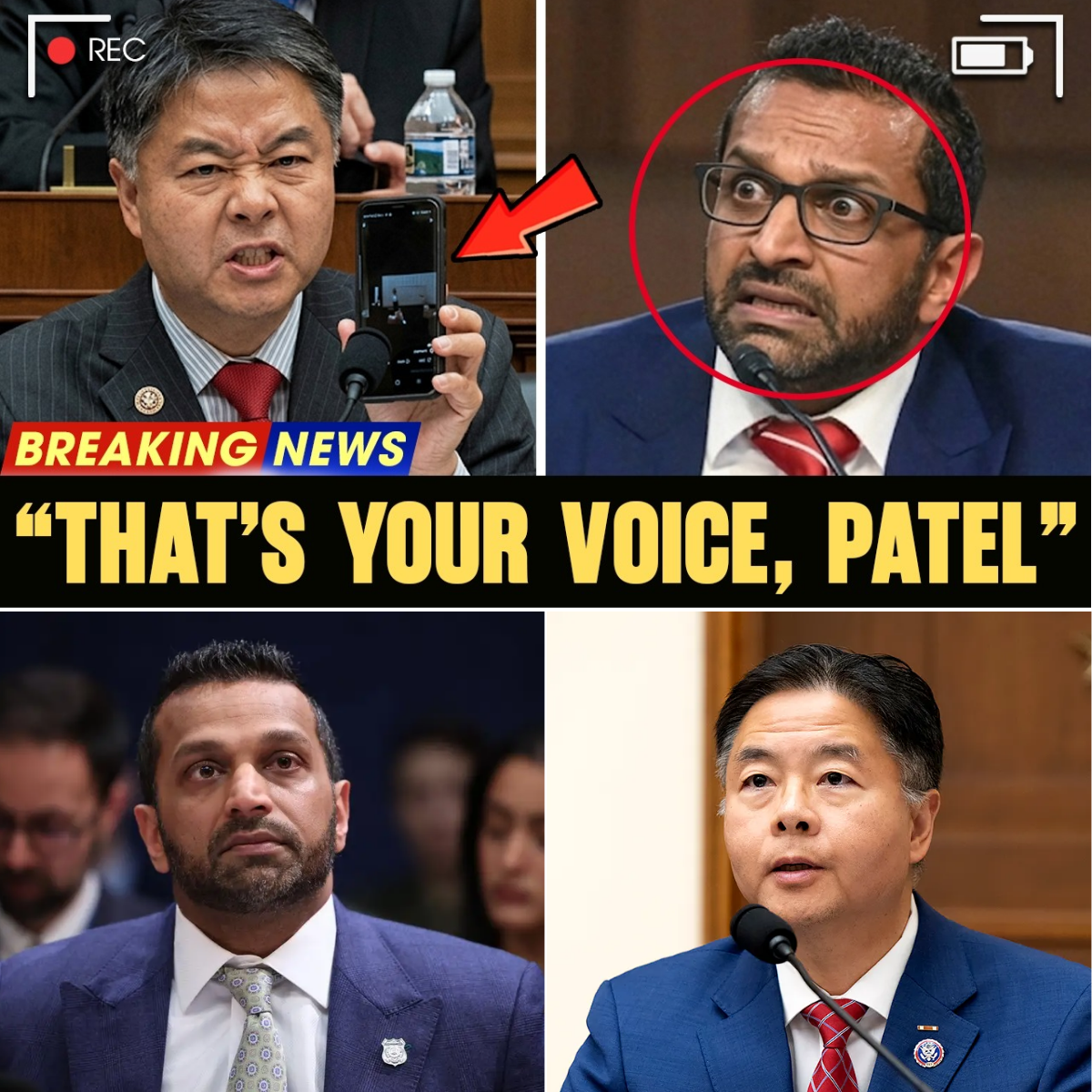 Ted Lieu Confronts Kash Patel with Audio Recording, Followed by Silence