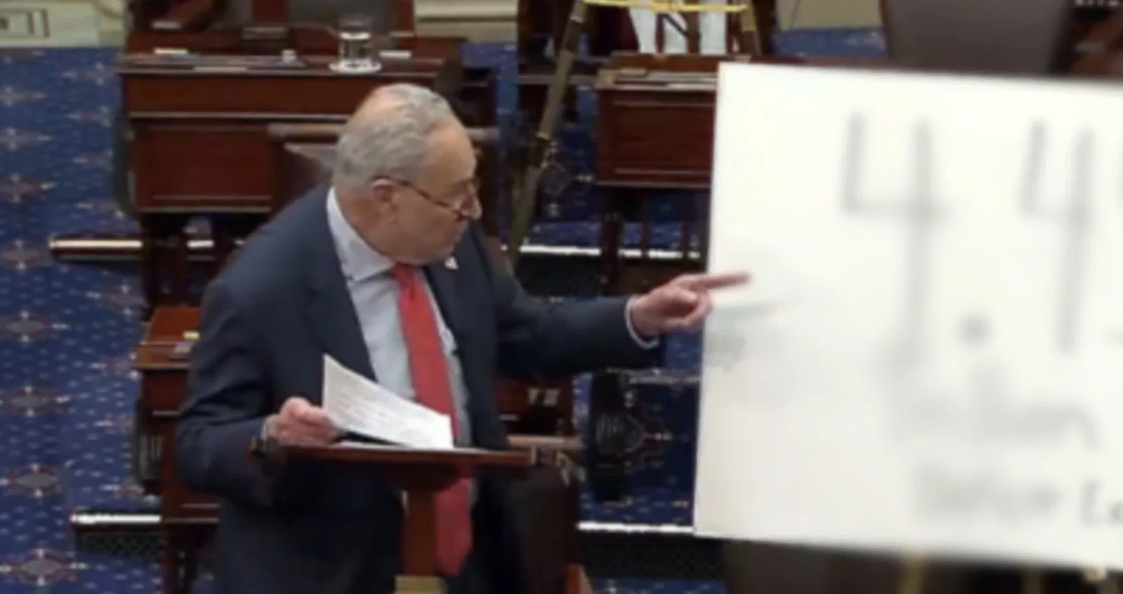 Schumer's Accidental Poster on Senate Floor Reportedly Reveals Democrats' True Agenda