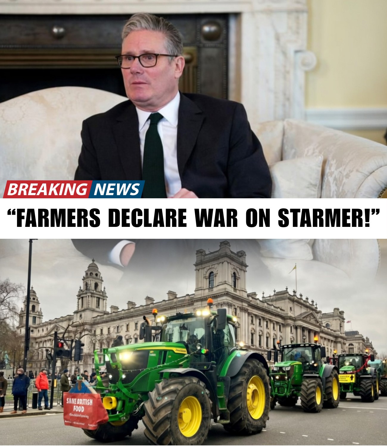 Farmers Declare "War" on Starmer as Over 1,800 Tractors Blockade London