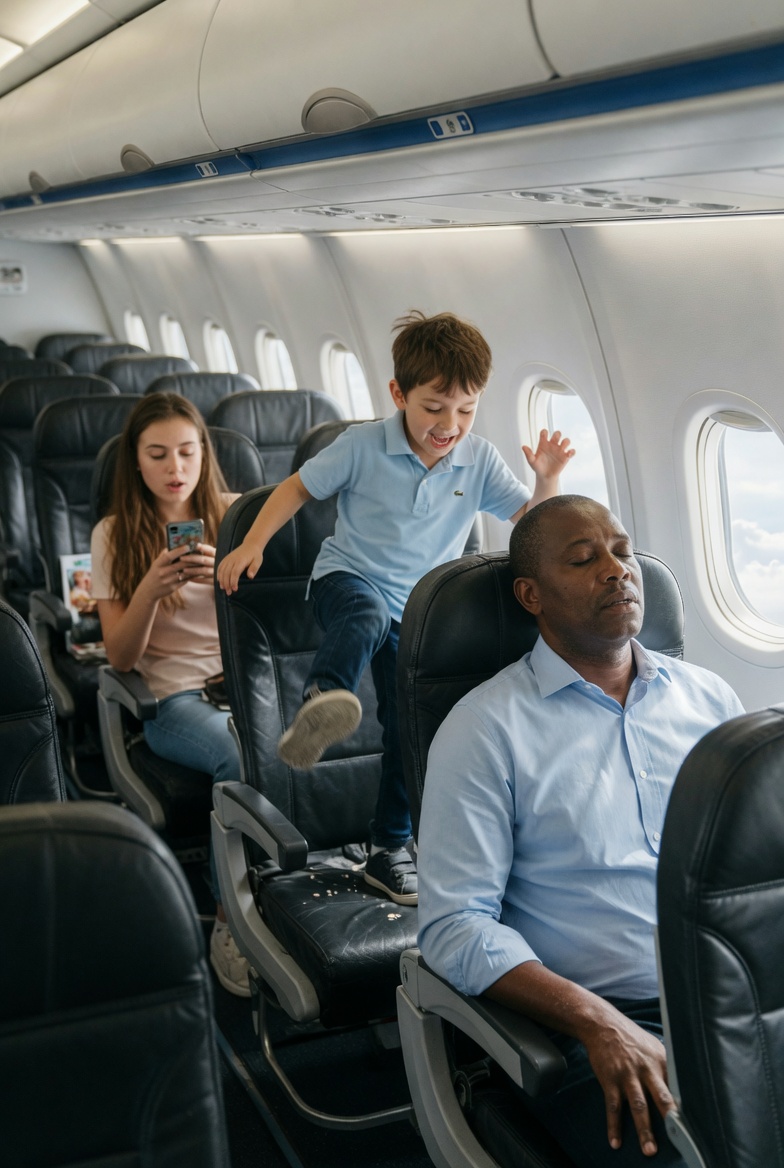 The Boy Kicking My Seat and an Unexpected Lesson at 30,000 Feet