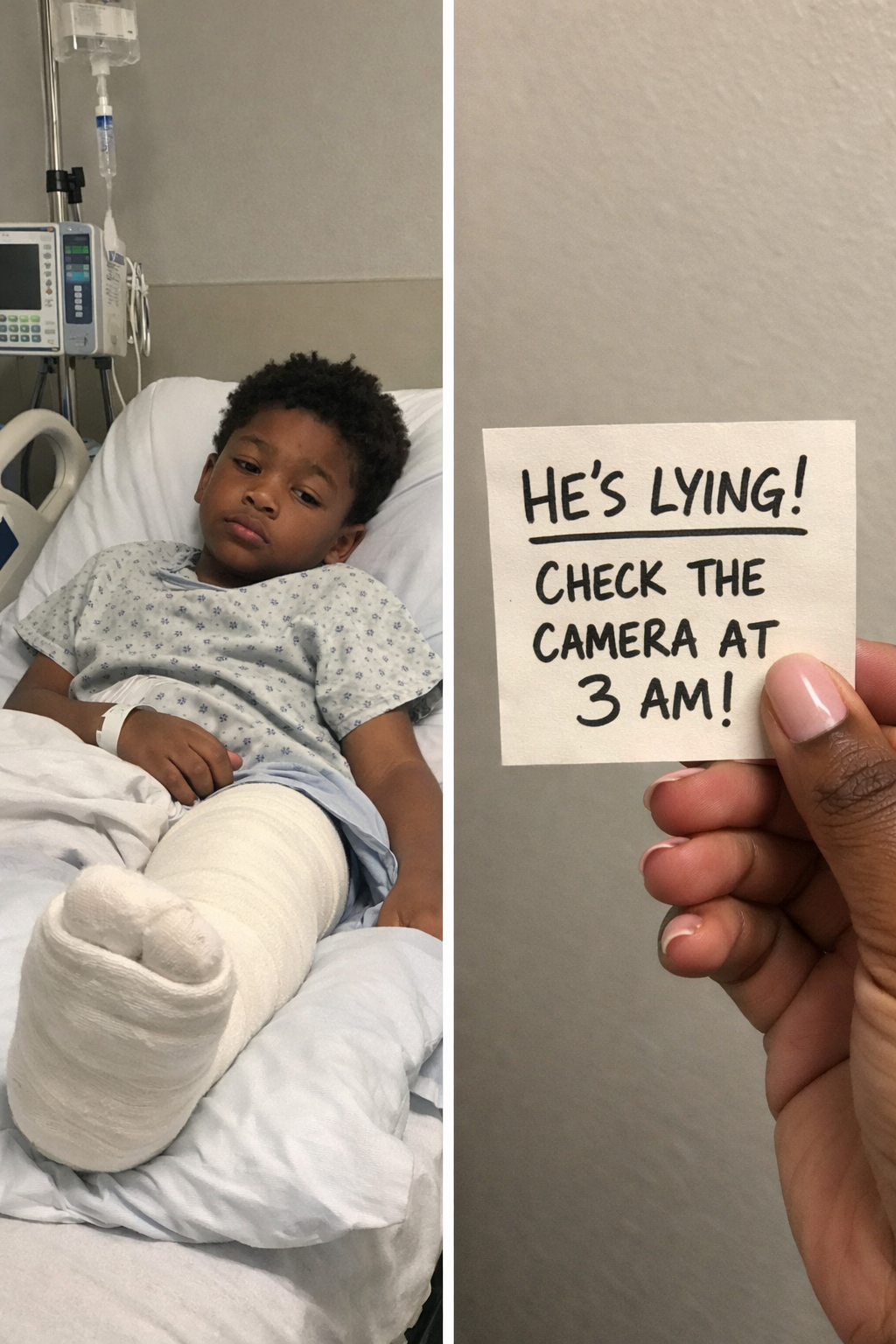 Nurse's Note Warns Mother: "He's Lying. Check the Camera at 3 a.m." After Son Breaks Leg