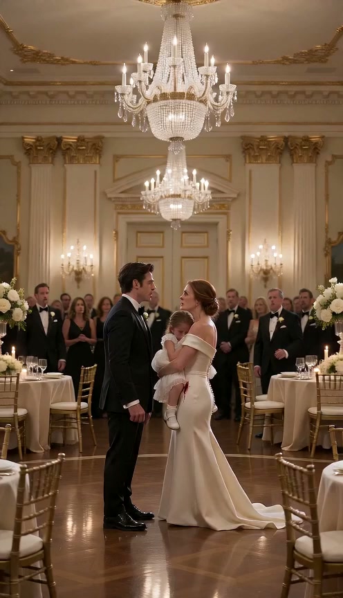 The Bride Held the Crying Flower Girl and Saw Her Groom’s Face Change