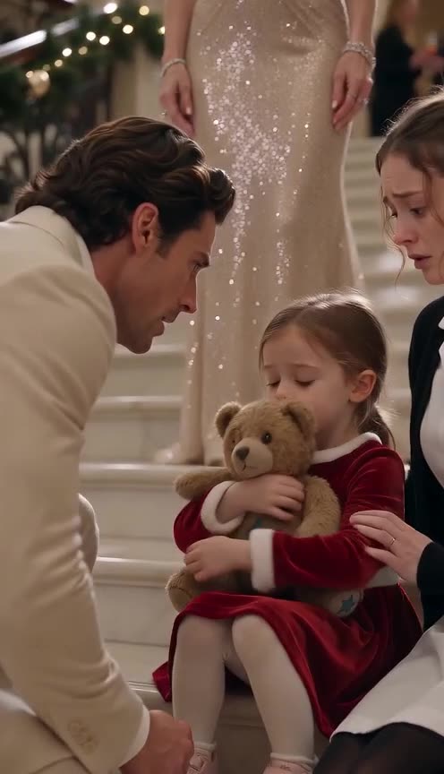 Billionaire Stopped His Christmas Party When a Little Girl’s Teddy Bear Revealed a Forgotten Secret