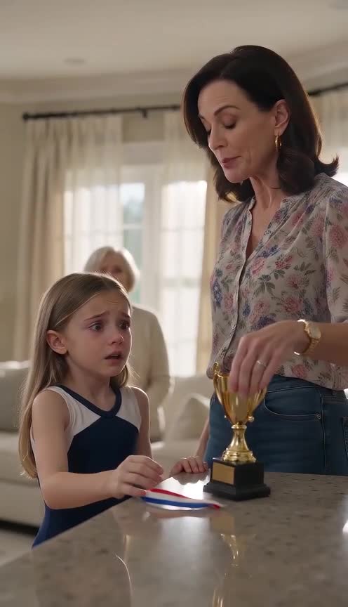 Vanessa Carter cut the ribbon before Lily could reach the trophy.