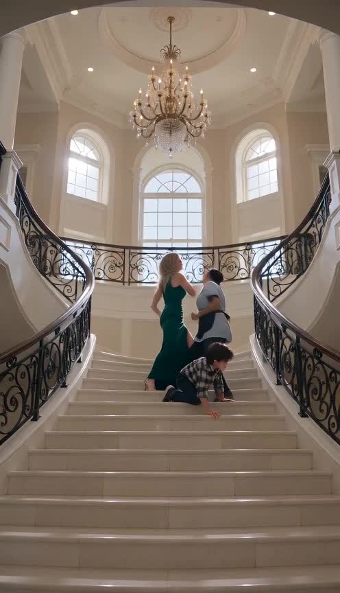 His Stepmother Hurt Him on the Stairs Until His Billionaire Father Walked In