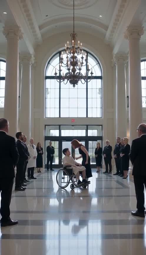 Woman Confronts Wheelchair-Bound Man in a Hospital Hall Until a Nurse Steps In