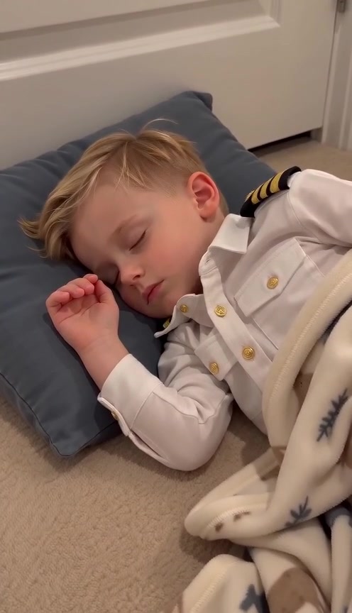 The Sleeping Child In Uniform Found Alone Outside A Closed Door