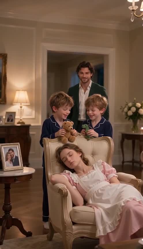 A Sleeping Mother’s Quiet Moment Leaves Her Children Holding Back a Hidden Family Emotion