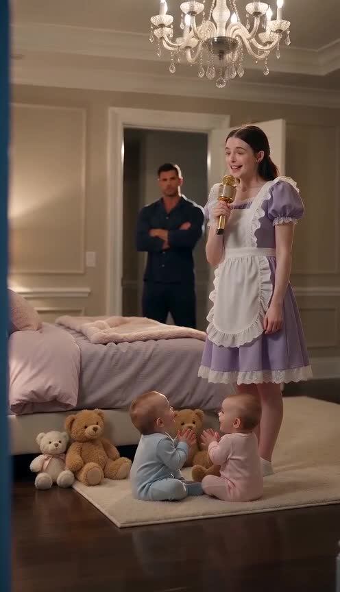 The Silent Man Watched As A Young Woman Changed The Mood Of The Room With Two Babies Nearby